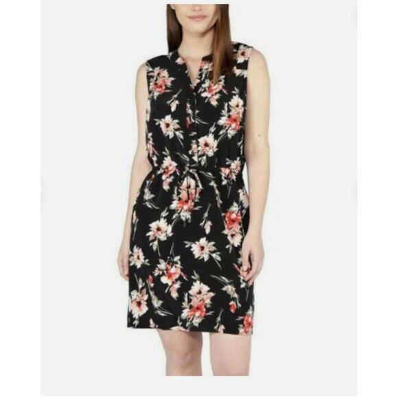 NICOLE MILLER WOMEN'S DRESS, SLEEVELESS, KNEE-LENGTH, NWT, DRAWSTRING WAIST, LG - Picture 11 of 11